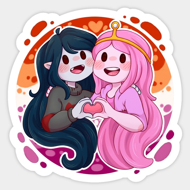 Marceline & Bubblegum Sticker by ZAIABLOOM